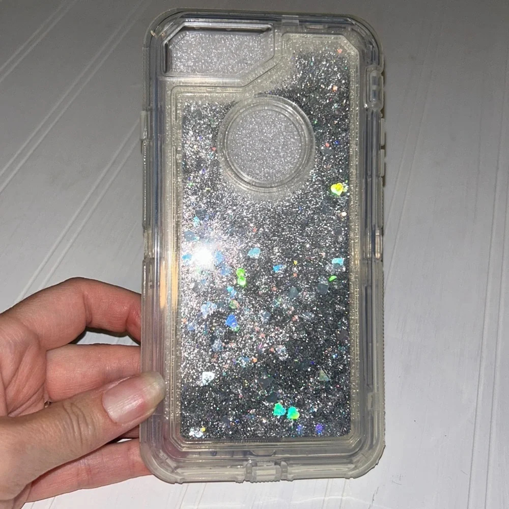 iPhone 8 Plus case/6 plus silver liquid case
